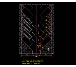 نقشه پارکینگ با زاویه پارک 45 درجه